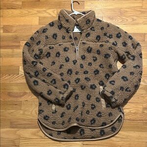 Abercrombie & Fitch Brown and Black Fleece Hoodie